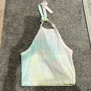 Me to We Multicolored Halter Crop Top Size XS